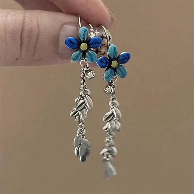 Earring Alloy Floral Dangle