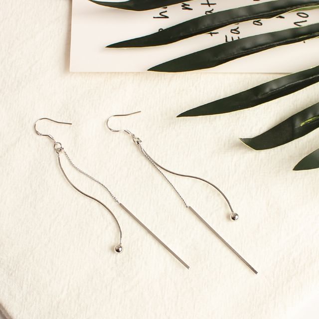 / Bead Earring Dangle Bar Clip-On