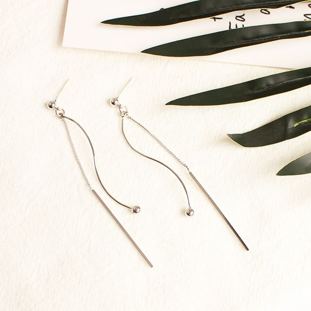 / Bead Earring Dangle Bar Clip-On