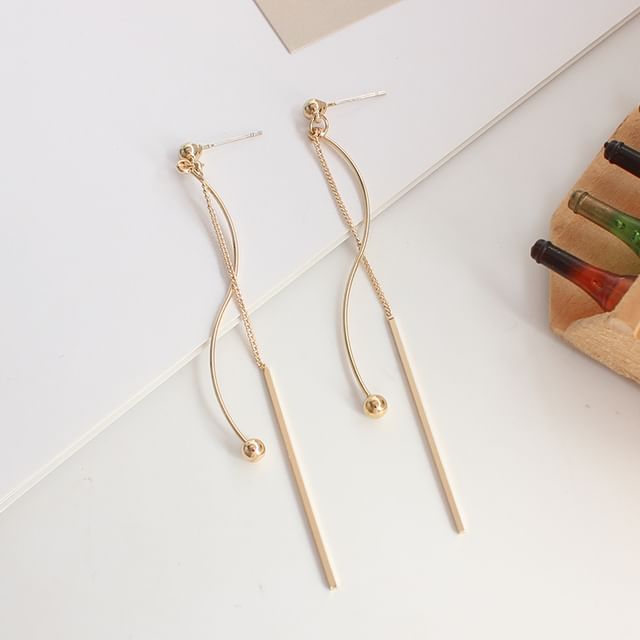 / Bead Earring Dangle Bar Clip-On