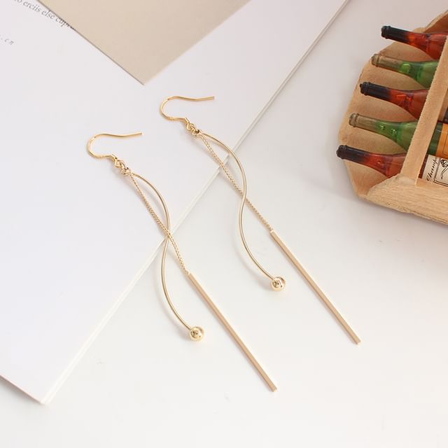 / Bead Earring Dangle Bar Clip-On