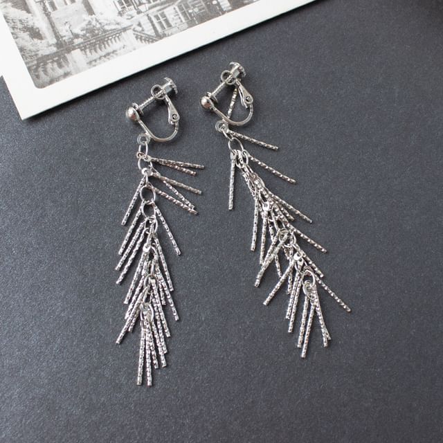 Drop Clip-On Earring / Fringed