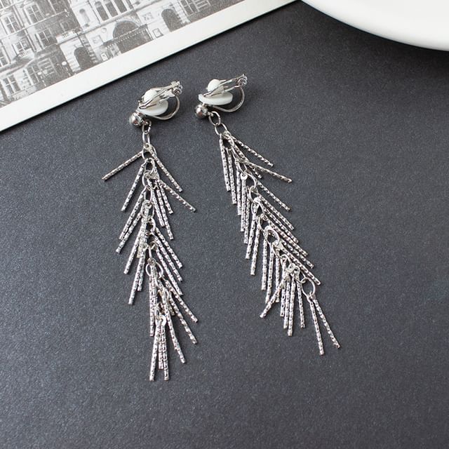 Drop Clip-On Earring / Fringed