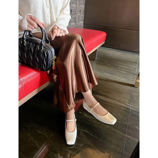 Sandals Square Low Slingback Toe Heel