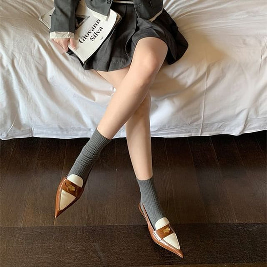 Pointed Kitten Heel Loafers Penny Slingback