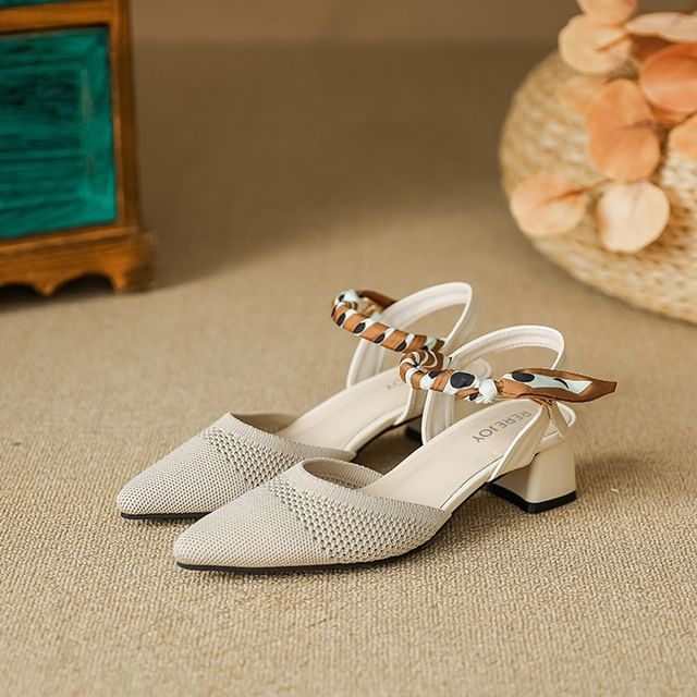 Heel Chunky Sandals Pointed