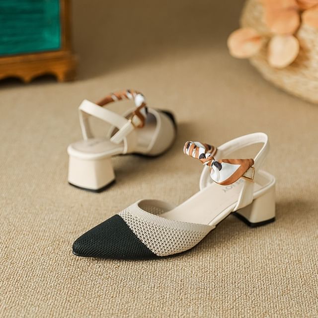 Heel Chunky Sandals Pointed