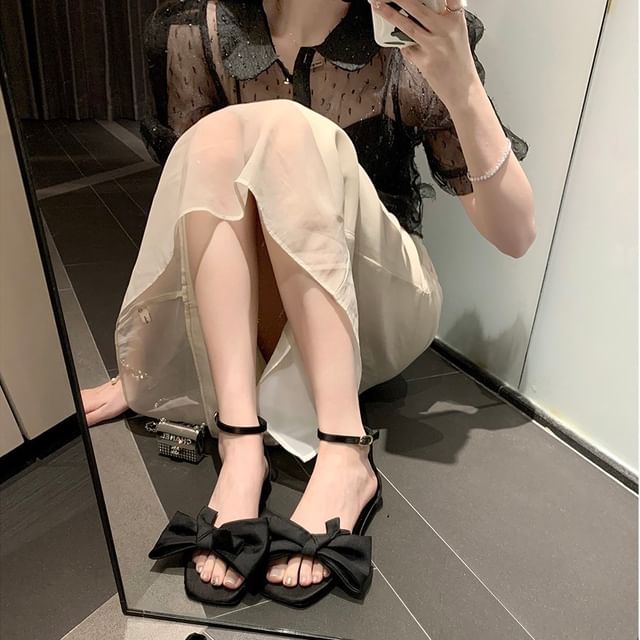 (Various Designs) Sandals Strap Bow Ankle