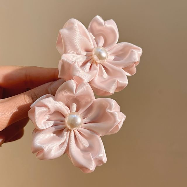 Clip / Hair Set Pearl Faux Flower