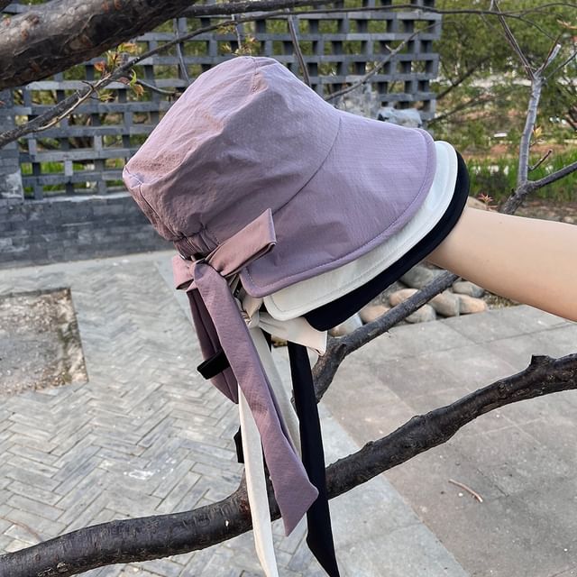 Bucket Plain Bow Hat