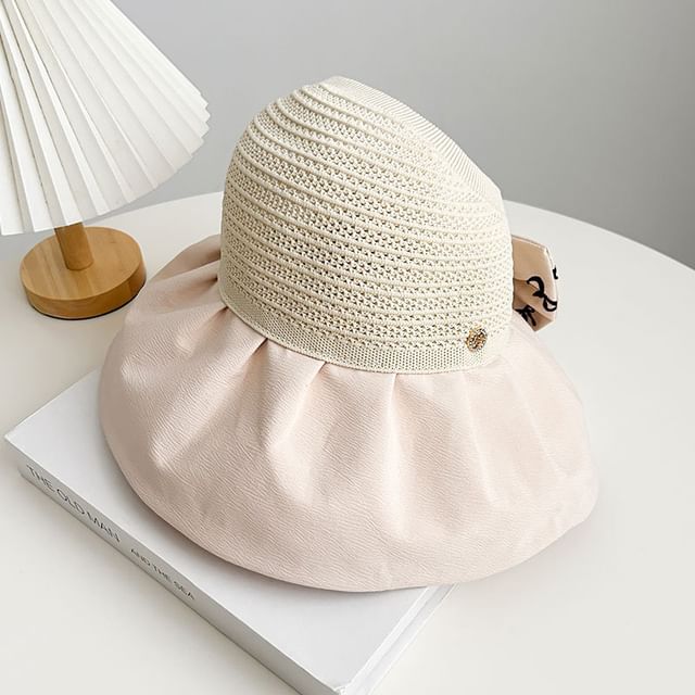 Straw Sun Print Hat Bow