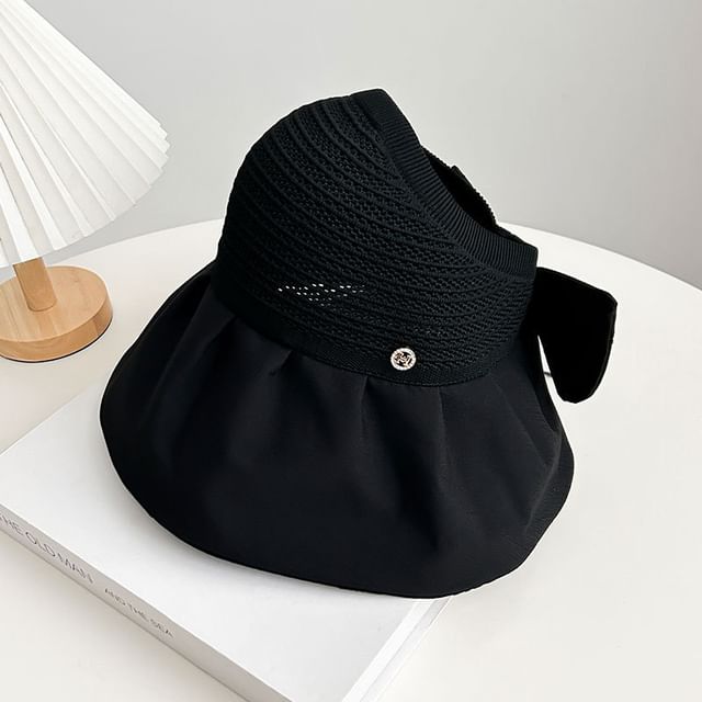 Straw Sun Print Hat Bow