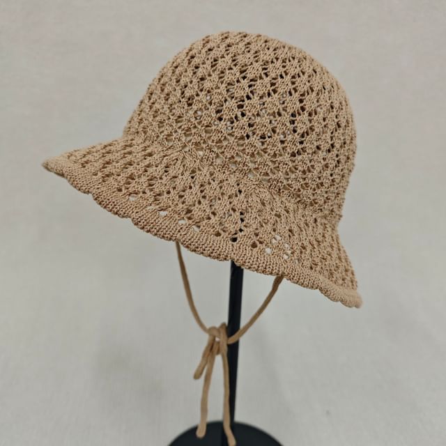 Hat Knit Plain Cloche