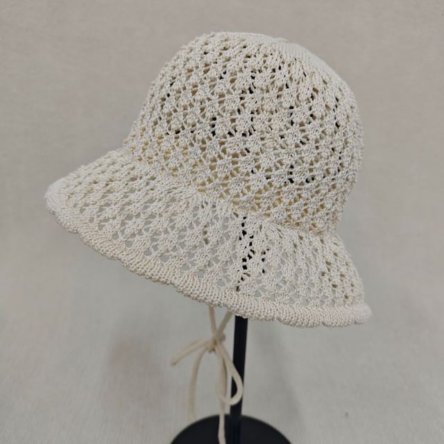 Hat Knit Plain Cloche