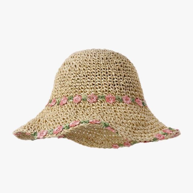 Hat Floral Straw Sun