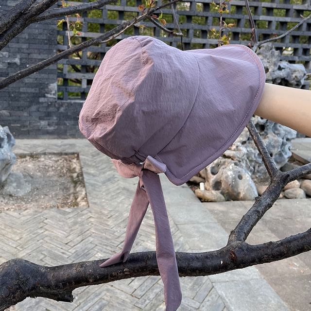 Bucket Plain Bow Hat