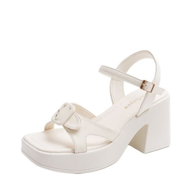 Buckled Heel Sandals Block Platform