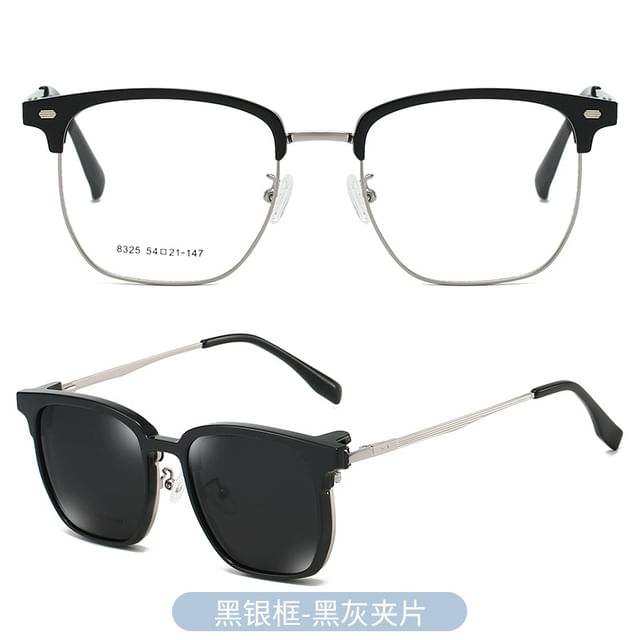 Eyeglasses Frame Half with Designs) On Sunglasses Clip Polarized (Various
