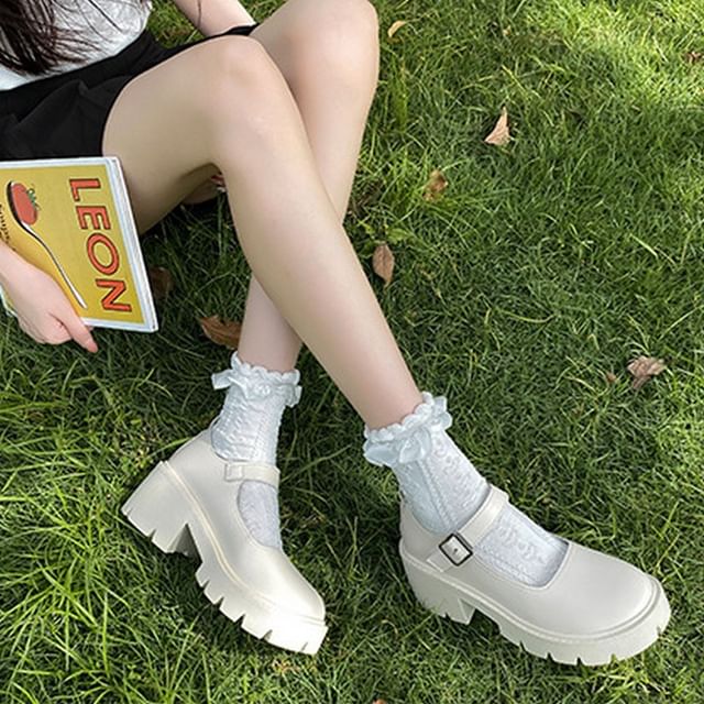 Jane Pumps Heel Chunky Platform Mary