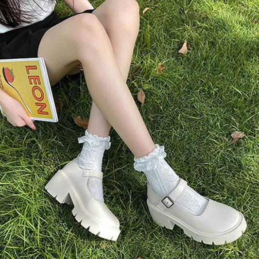 Jane Pumps Heel Chunky Platform Mary