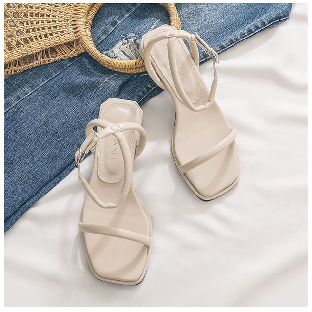 Chunky Ankle Heel Sandals Strap