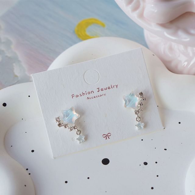 / Crescent Earring Drop Star