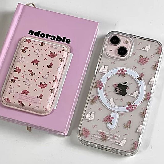 Magnetic / MagSafe) Card Butterfly Case (Compatible Holder Phone with Set
