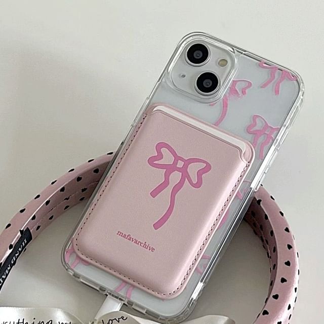 Holder with Magnetic Bow Case / MagSafe) Phone Card (Compatible