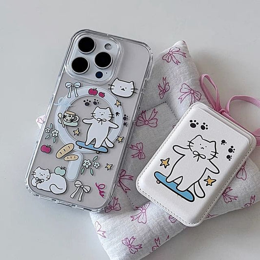 Print Magsafe Cat iPhone Compatible Case Card / Set