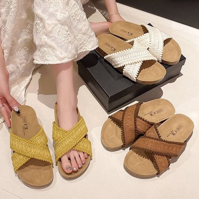 Sandals Knit Strap Cross