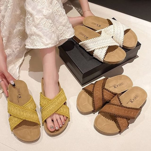 Sandals Knit Strap Cross