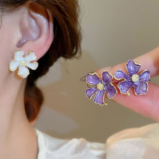 Boucle d'oreille à tige en forme de fleur