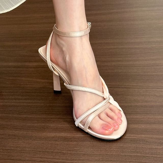 Strap Sandals Ankle Knot High Heel