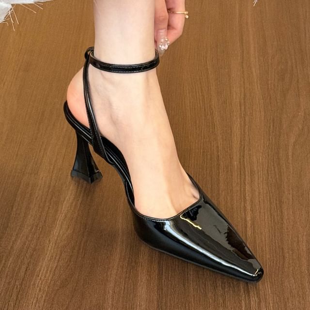 Heel High Strap Ankle Toe Pointed Sandals