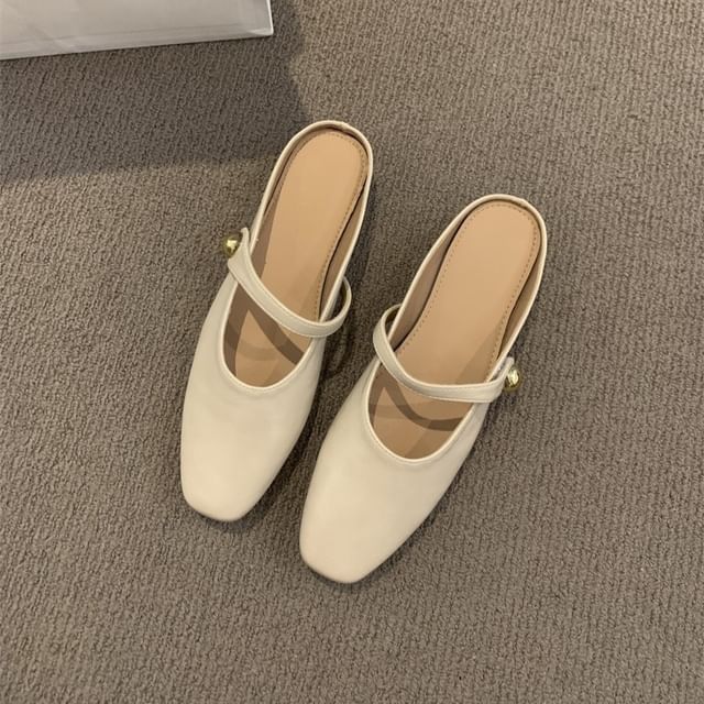 Mary Leather Faux Jane Mules