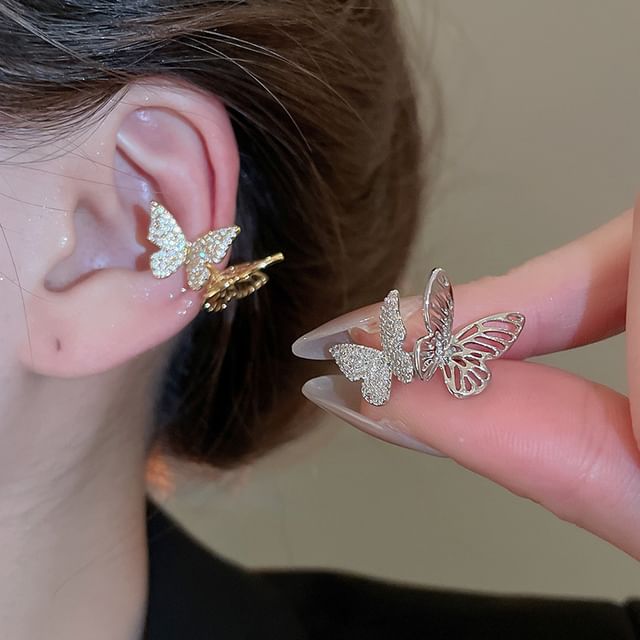Rhinestone Butterfly Cuff Ear