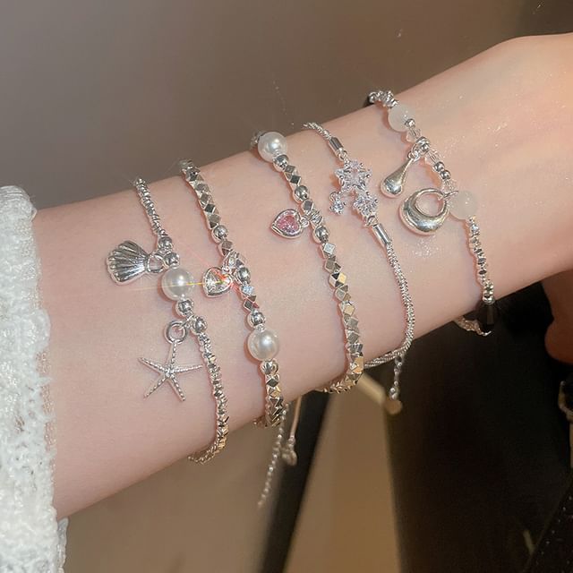 Beaded Pearl Faux Bracelet