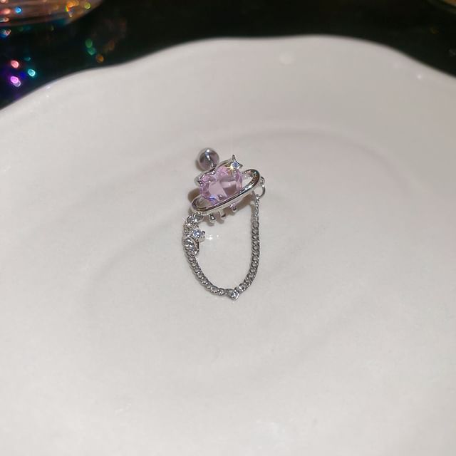 Earring Chain Stud Heart