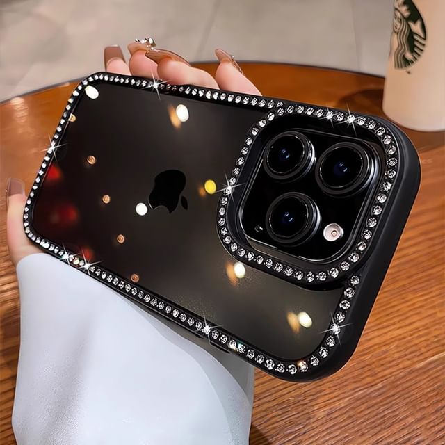 Rhinestone iPhone Case Transparent