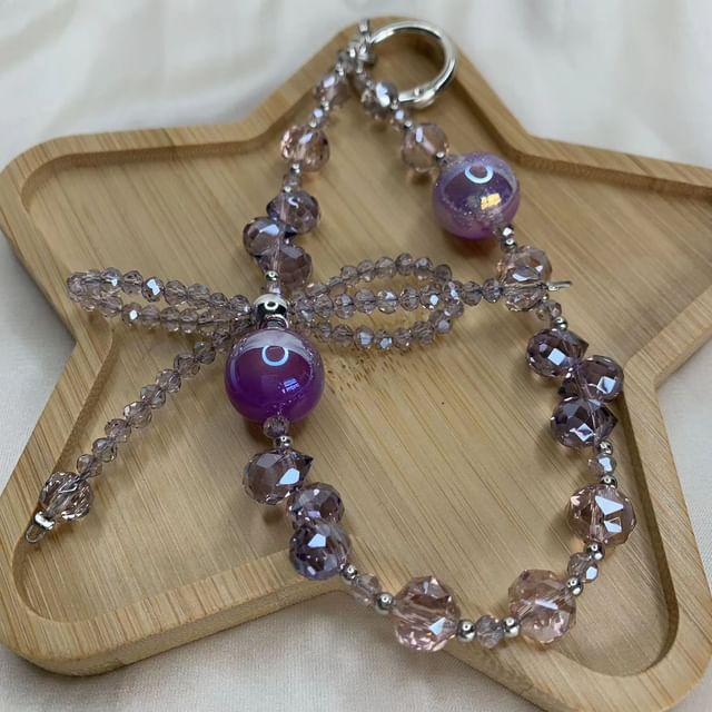 Beaded Bow Crystal Strap Wrist Faux Phone