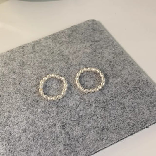 Ring Natural Pearl Beaded