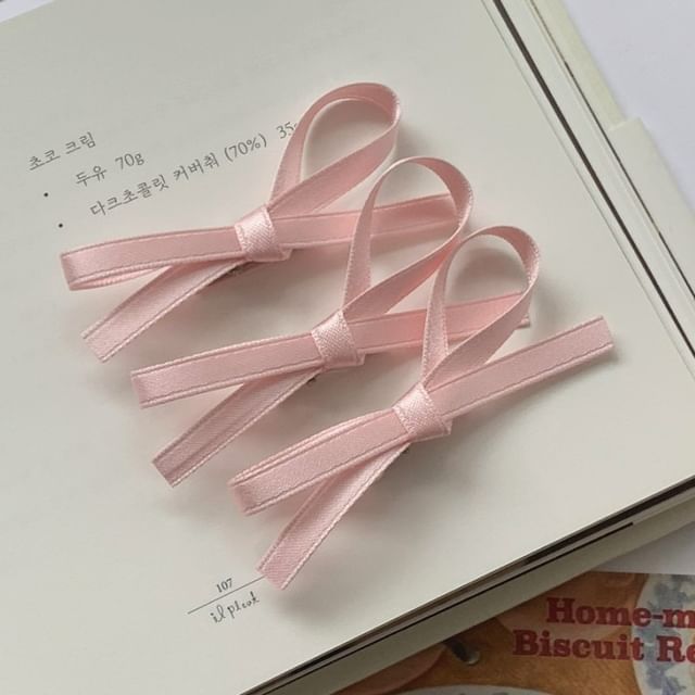 Bow Hair Set of Plain Clip 3: