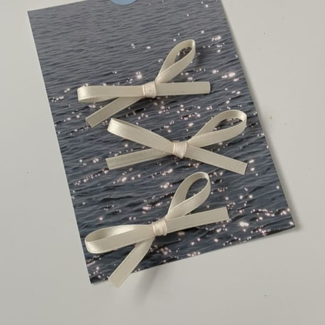 Bow Hair Set of Plain Clip 3: