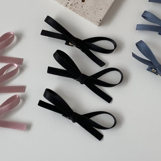 Bow Hair Set of Plain Clip 3: