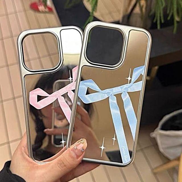 Print Mirror Phone Case Ribbon