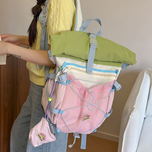 Color Block Zip Backpack