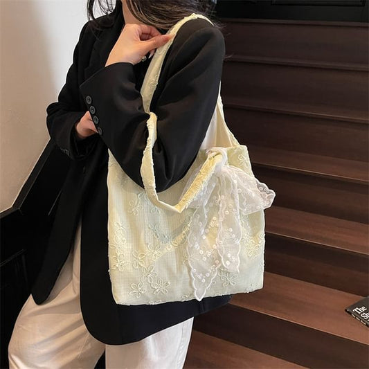 Embroidered Tote Floral Bag