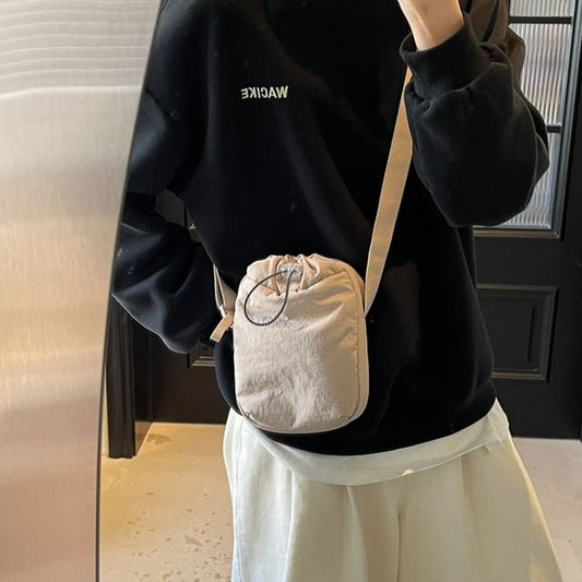 Drawstring Plain Bag Crossbody
