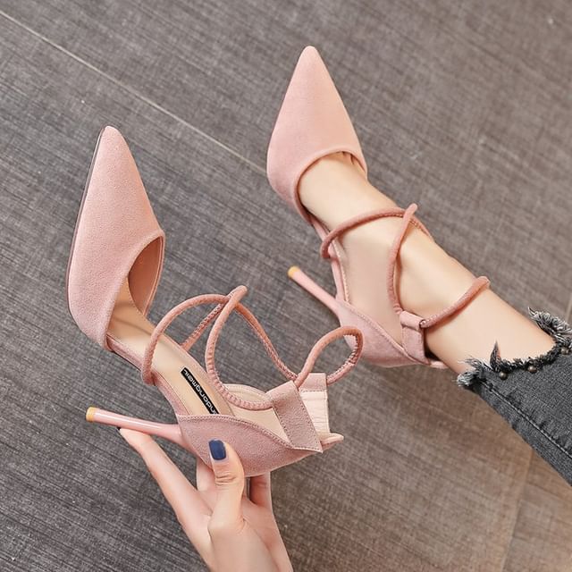 Pumps Pointed Stiletto Strapped Toe