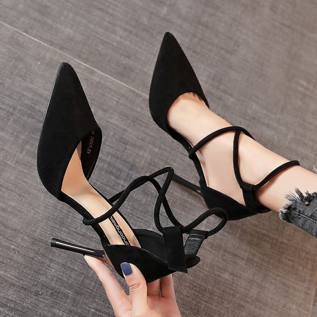 Pumps Pointed Stiletto Strapped Toe